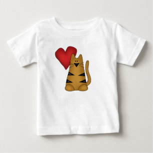 Hjärta och randiga kattTshirts och gåvor T Shirt