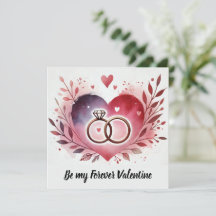 Hjärta och ringar med blomsterkrans – Var min för