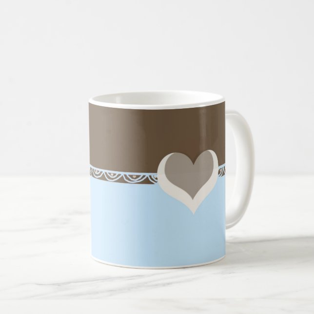 Hjärta och spetsdesign kaffemugg (Framsida höger)