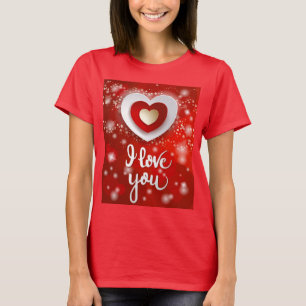 Hjärta och stjärnor i rött t shirt