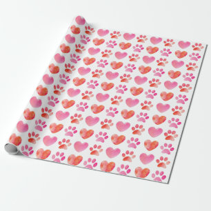 Hjärta- och tasstryckvalentin dag som slår in presentpapper