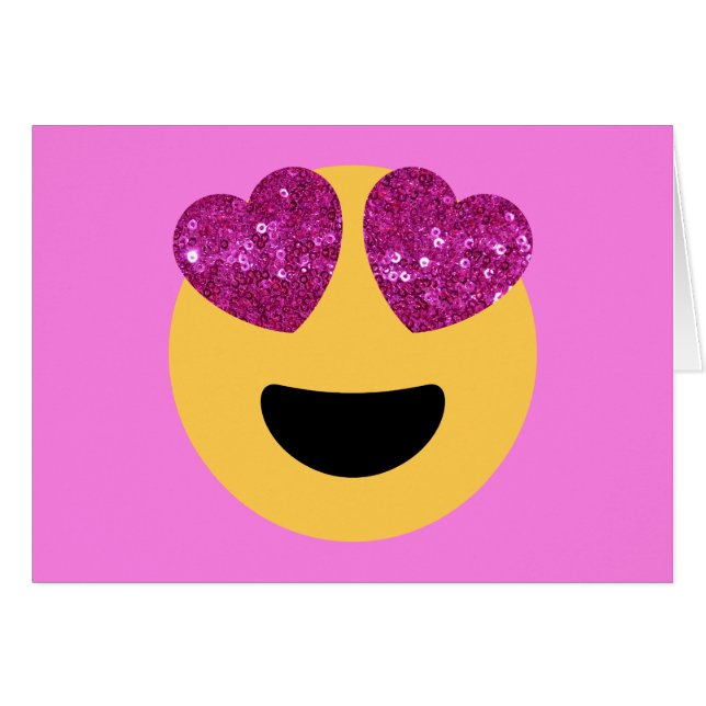 hjärta öga emoji hälsningskort (Framsidan Horizontal)