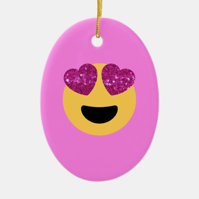 hjärta öga emoji julgransprydnad keramik (Framsidan)