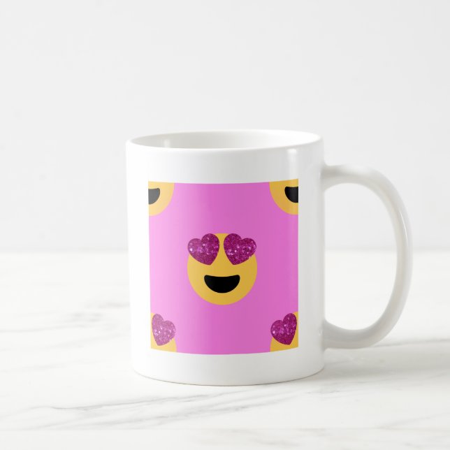 hjärta öga emoji kaffemugg (Höger)