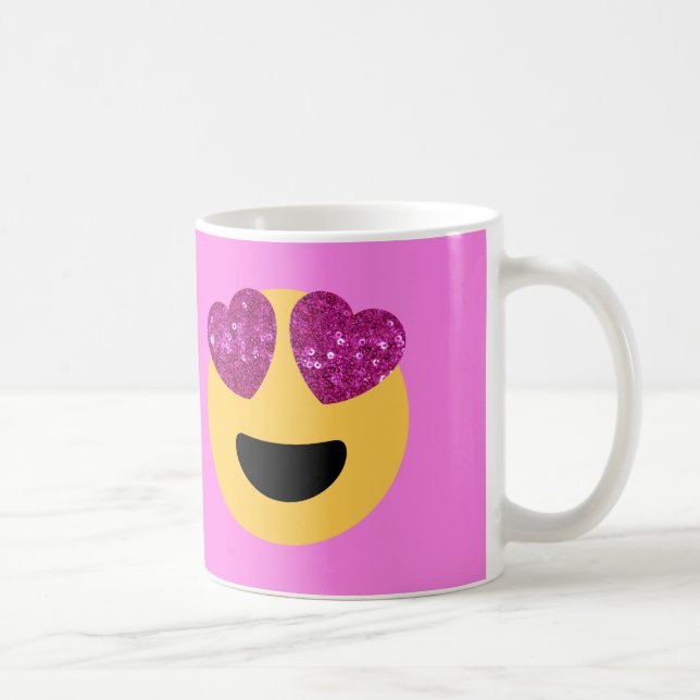 hjärta öga emoji kaffemugg (Höger)