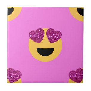 hjärta öga emoji kakelplatta