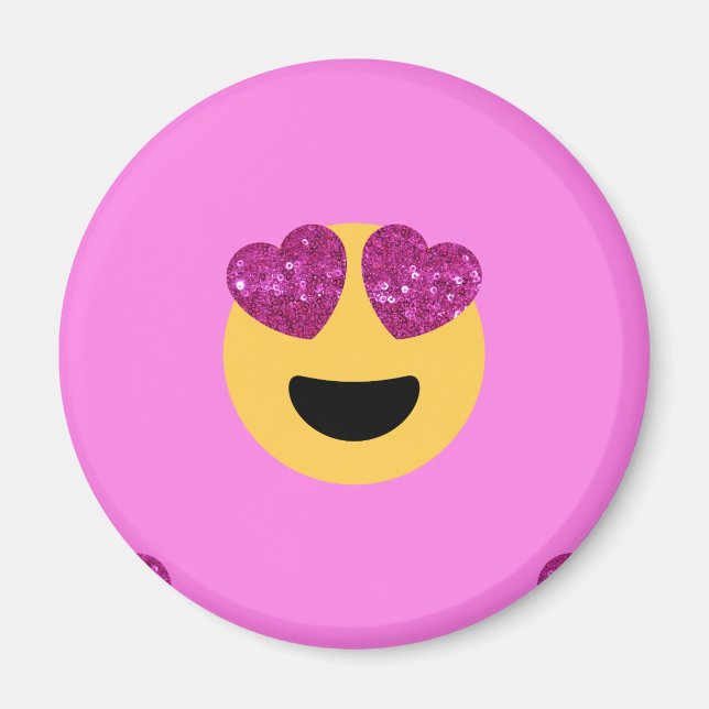 hjärta öga emoji magnet (Framsidan)