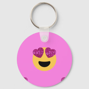 hjärta öga emoji nyckelring