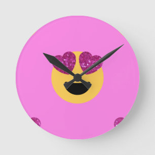 hjärta öga emoji rund klocka