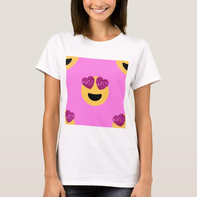 hjärta öga emoji tee (Framsida)