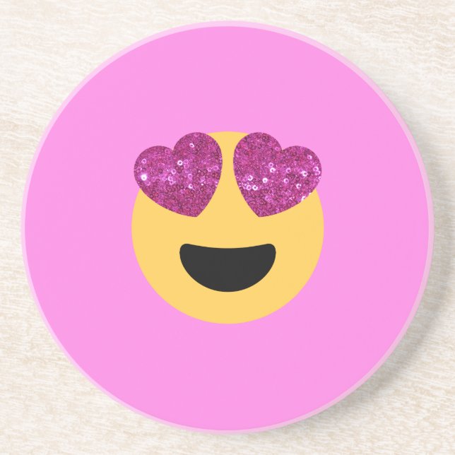 hjärta öga emoji underlägg sandsten (Framsidan)