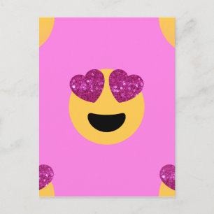 hjärta öga emoji vykort