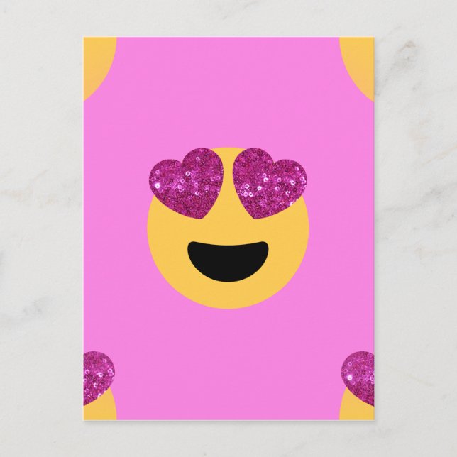 hjärta öga emoji vykort (Framsida)