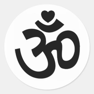 Hjärta om Signera - Yoga Sticker Runt Klistermärke