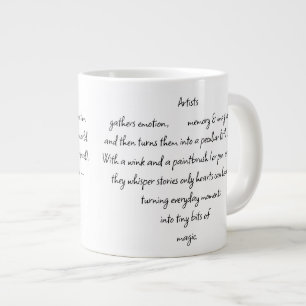 Hjärta Ord Förklarar och Artist Whimsical Art Jumbo Mugg