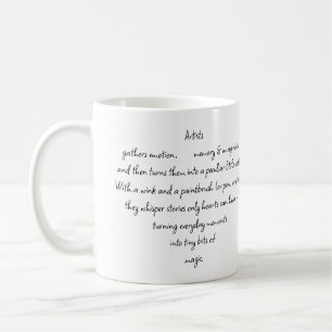 Hjärta Ord Förklarar och Artist Whimsical Art Kaffemugg