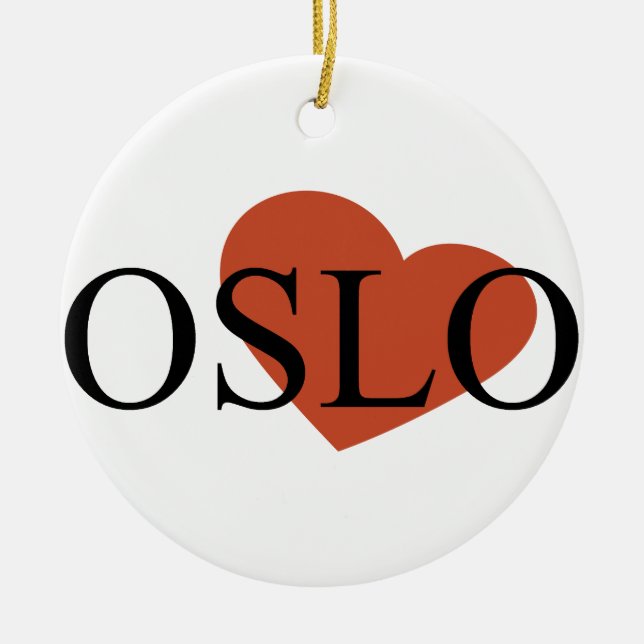 Hjärta Oslo Julgransprydnad Keramik (Framsidan)