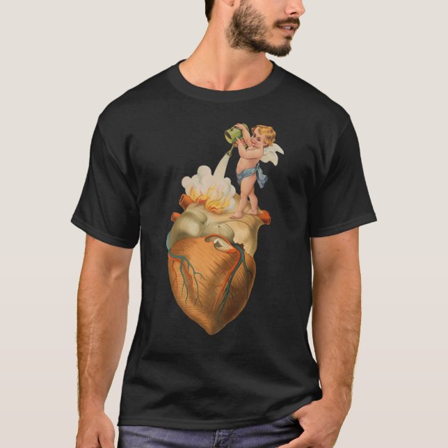 Hjärta på eld t shirt (Framsida)