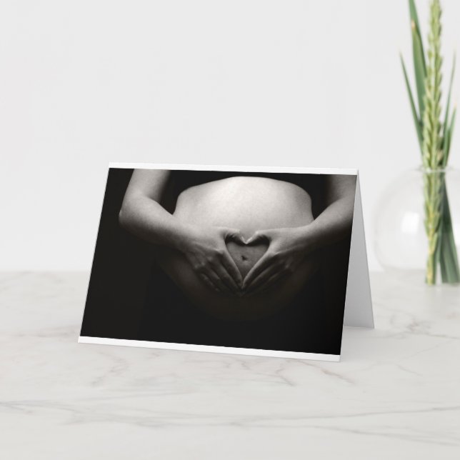 Hjärta på en gravid tumme kort (Framsida)