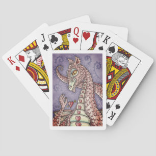HJÄRTA PÅ EN STRÄCK ROSA DRAGON VALENTINE, FANTASY CASINOKORT