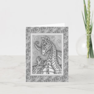 HJÄRTA PÅ EN STRÄCK ROSA DRAGON VALENTINE, FANTASY KORT