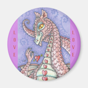 HJÄRTA PÅ EN STRÖMDRAGON MAGNET ROSA