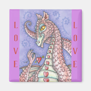 HJÄRTA PÅ EN STRÖMDRAGON MAGNET ROSA