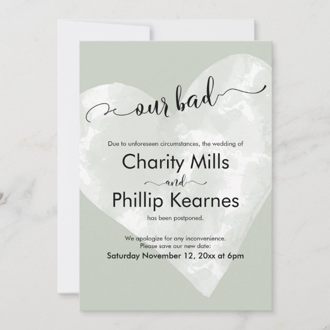 Hjärta på Grönt vårt dåliga uppskjutna Bröllop-kor (Framsida)