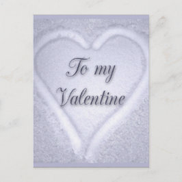 Hjärta på snö vykort