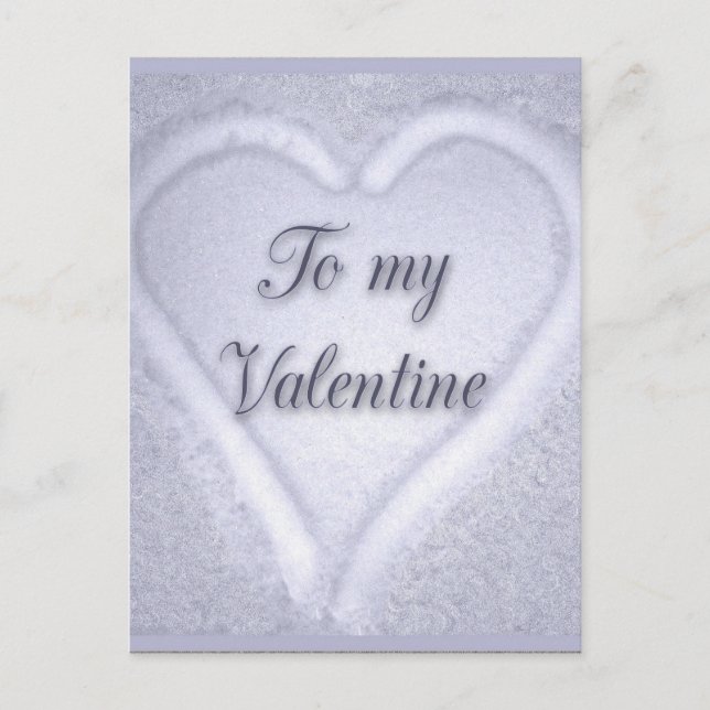 Hjärta på snö vykort (Framsida)