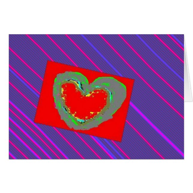 Hjärta på streck hälsningskort (Framsidan Horizontal)