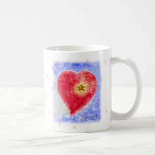 Hjärta på vitmuggen kaffemugg