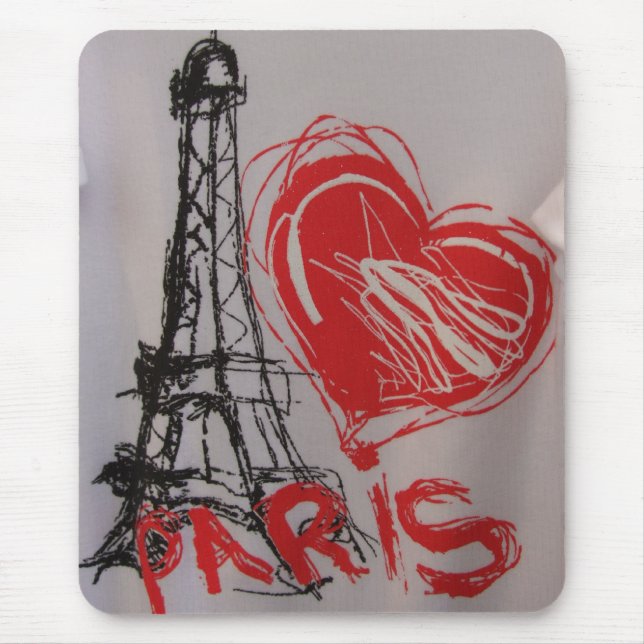 Hjärta Paris Mousepad Musmatta (Framsidan)