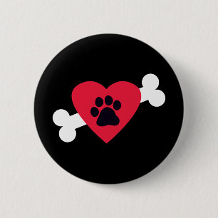 Hjärta, Pawprint och bendesignen knäppas Knapp