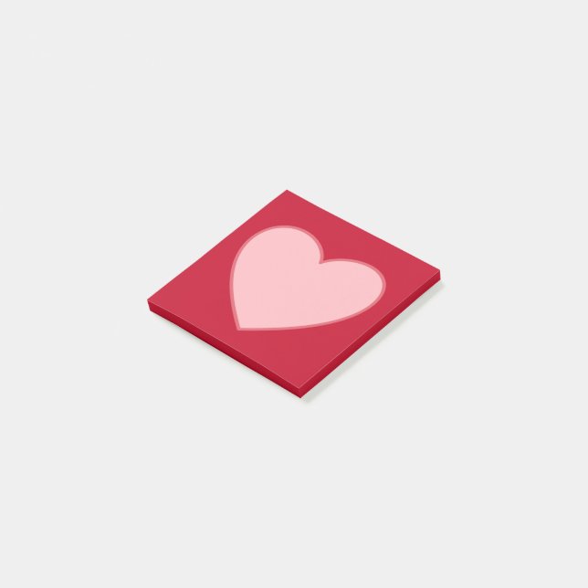 Hjärta Post It Notes Anteckningsblock Present Post-it Block (Vinklad)