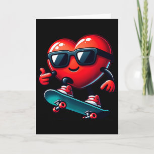 Hjärta Skateboarding Skateboardåkare Alla hjärtans Kort
