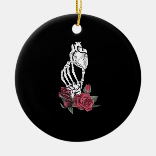 Hjärta Skeletons hand Classic Julgransprydnad Keramik (Framsidan)