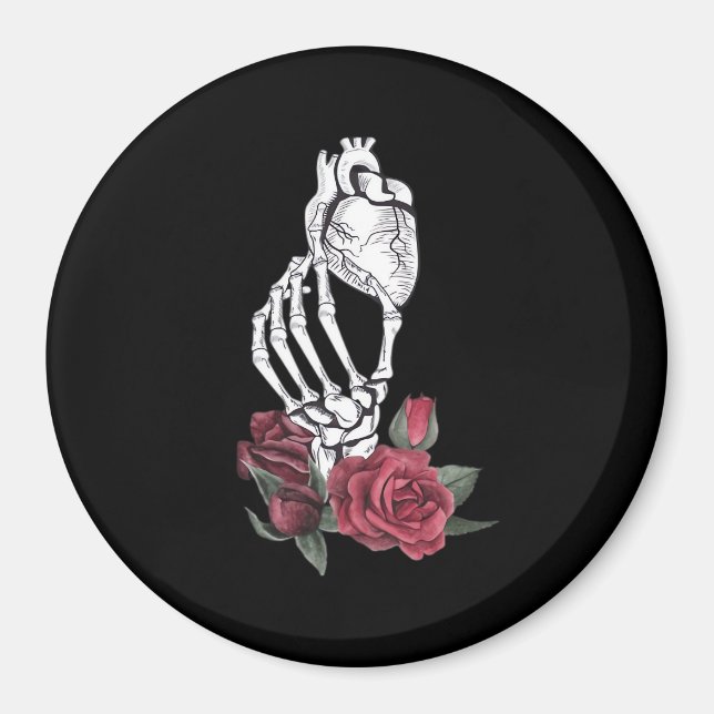Hjärta Skeletons hand Classic Magnet (Framsidan)