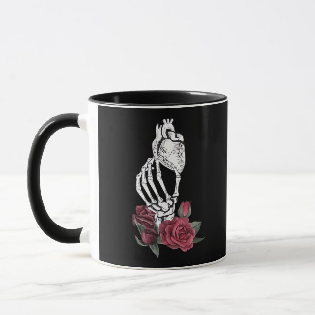 Hjärta Skeletons hand Classic Mugg (Vänster)
