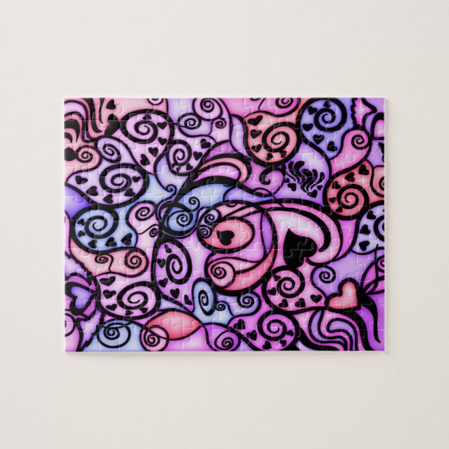 Hjärta slår att sjunga, målat glassstil pussel (Horisontell)