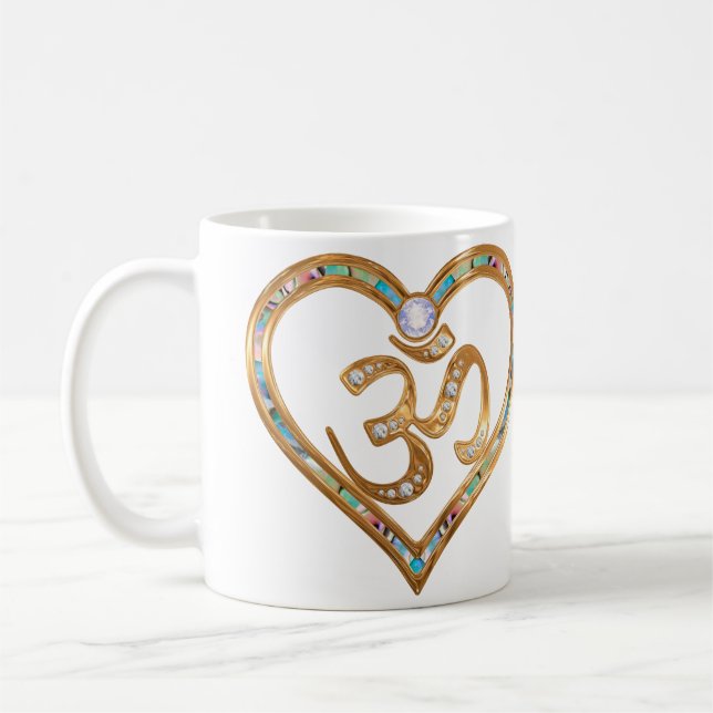 Hjärta som centreras i OM Kaffemugg (Vänster)