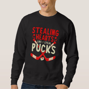 Hjärta som jag stek Puckar Valentines day H Lång Ärmad Tröja