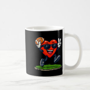 Hjärta som spelar amerikansk fotboll Rugby Valenti Kaffemugg