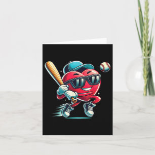 Hjärta som spelar baseboll pojkar barn baseboll va kort