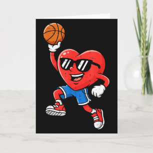 Hjärta Spela Basketboll Alla Hjärtans Dag För Tonå Kort