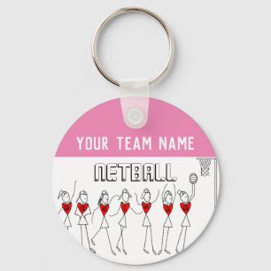 Hjärta Spelarpositioner Netball Lag Nyckelring