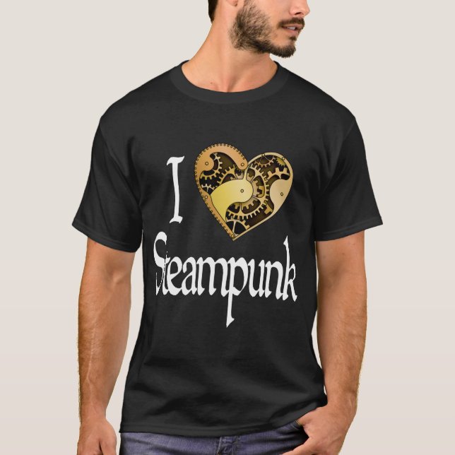 Hjärta Steampunk - mörk T Shirt (Framsida)