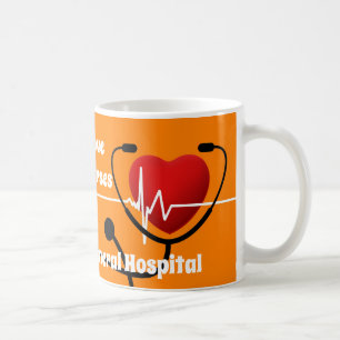 Hjärta, stetoskop & ECG-sjuksköterskor Kaffemugg