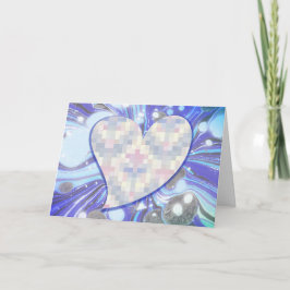 Hjärta Stollig i Blue Valentine Card Kort