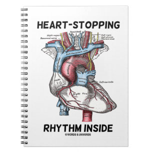Hjärta-Stoppa inre Anatomical hjärta för rytm Anteckningsbok Med Spiral